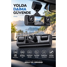 Çift - 995 - Kameralı 1080p Full Hd Araç - Cadde101 - Kayıt Kamerası