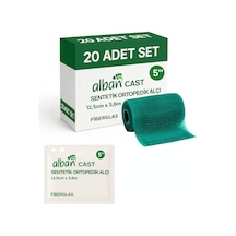 Alban 12.5cmx3.6mt 5 İnç Cast Sentetik Alçı Tekli Paketlerde 20'li Kutu Koli