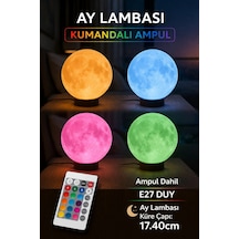 Ay Lambası Kumandalı Rgb Renk Değiştiren Gece Lambası 17.4 Cm E27 Ampul Dahil Çok Renkli