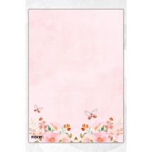 A5 Çiçek Bloknot Çizgisiz Defter - 50 Yaprak - Memopad - Notepad - Not Defteri - Not Kağıdı - 1054 Çok Renkli
