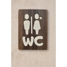 Kadın-erkek Figürlü Wc Yönlendirme Levhası - Tesbih Ahşap