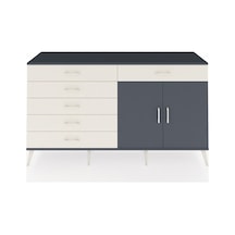 Hyperion Konsol Tek Raflı 6 Çekmeceli 2 Kapaklı 176x44x99 Antrasi Antrasit-antrasit/aytaşı