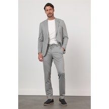 İmza Gri Kendinden Desenli Mono Yaka 6 Drop Slim Fit Takım Elbise 1001260166