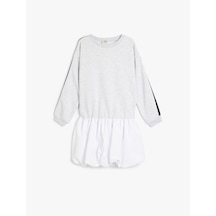 Koton Bisiklet Yaka Uzun Kollu Sweat Elbise Gri Melanj 5skg80063ak Gri Melanj