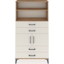 Arges Dolap 3 Raflı 4 Çekmeceli 2 Kapaklı 88x30x163 Çam-aytaşı Atlas Çam