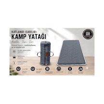 Gri Taşınabilir Katlanır Yatak Karavan Kamp Yatağı Anne Yanı Yer Yatağı 100 X 200 Gri