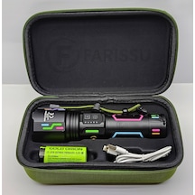 Or-g650 Ultra Güçlü Şarjlı El Feneri 2 Km Menzil, Powerbank Özellikli, Zoomlu Ve Özel Çantalı 200 Watt Siyah
