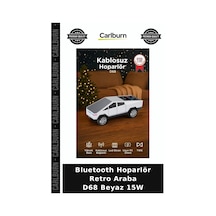 Özel Üretim Bluetooth Hoparlör Retro Araba D68 Beyaz 15w Ses Işıklı Stil