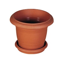 Omnipazar Sy-5905 Kahverengi Yuvarlak Antik Saksı Takımı 6 Lt No2
