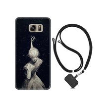 Samsung Samsung Galaxy Uyumlu Note 5 Kılıf Desenli Silikon Boyun Askılı Star Woman 1332