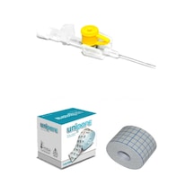 Galena Branül Sarı İntraket IV Kanül 24 G 100 Adet + Unipore 5 M x 5 CM Flaster