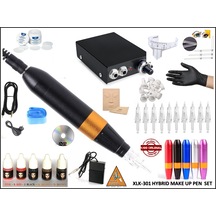Xl-301 Hybrıd Siyah Renk Tattoo Pen - Kalıcı Makyaj Makinası Seti