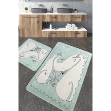 Helsinki Banyo Halısı Djt 2 Li Set Banyo Halısı Paspas Yıkanabilir Kaymaz Çok Renkli