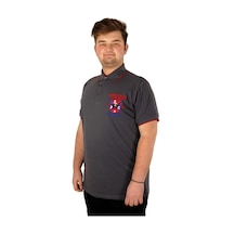 Mode Xl Büyük Beden T-Shirt Polo Club 21331 Füme 001