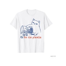 Tarzsokak No Ice Lütfen Komik Kedi Meme T-shirt Erkekler Kadınlar Için % 100% Pamuklu T Shirt Kısa Koll Beyaz