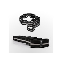 Rebuwo Sekiz Kademeli Pilates Bandı Direnç Bandı Yoga Lastiği Esneme Kayışı Siyah Siyah