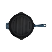 Ayrex Lava Premium Serisi - Döküm Izgara Tavası, Yuvarlak, 28 Cm, Yekpare Saplı, Emaye, Majolik Gri Genel