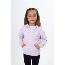 Toontoy Kız Çocuk Baskılı Hırka Açık Lila
