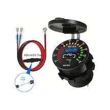 Honeybeeshop Qc3 0 Pd3 0 Usb Cift Arayuzlu Hizli Sarj Araba Sarj Cihazi Cizgili Renkli Voltmetre Otomobiller Tekneler Kamyonlar Ve Motosikletler Icin