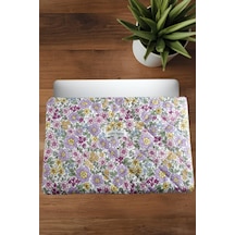 Çiçek Desenli Labtop Bilgisayar Çantası 15 16 İnç Beyaz