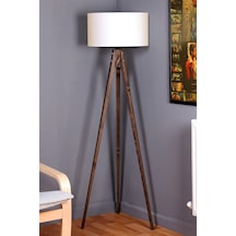 Tripod Lambader Krem Kahve Ahşap Ly511
