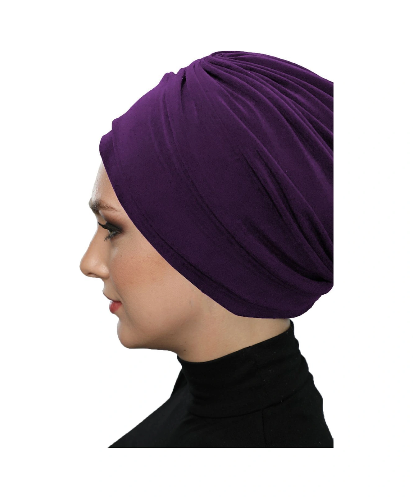 Çift Katlı Astarlı Mor Hazır Türban Tesettür Dış Ve Havuz Bonesi Mor
