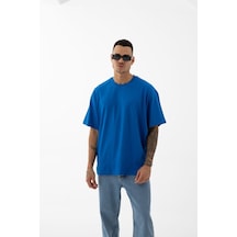 Erkek Oversize Fit Bisiklet Yaka Pamuk Kısa Kollu Tişört