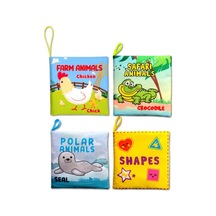 4 Kitap Tox İngilizce Şekiller , Çiftlik , Safari Ve Kutup Hayvanları Kumaş Sessiz Kitap E119 E125 E130 E131 - Bez Kitap , Eğitici Oyuncak , Yumuşak Ve Hışırtılı