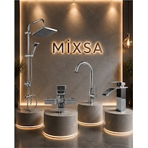 Lüx Robot Duş Seti Premium Banyo Bataryası Mutfak-lavabo Bataryası 4'lü Set Şık Tasarım Set Batarya Çeşmesi Musluğu Krom