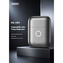 Remax Taşınabilir Şarjlı Mini Erkek Sakal Tıraş Makinesi Su Geçirmez Metal Gövde Gri Rs-h01 2,5 Saat