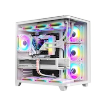 Dragos Ocean Curved Pro 750W 80+ Temperli Cam Atx Mid Tower Oyuncu Bilgisayar Kasası Beyaz