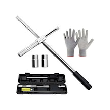 25 '' Genişletilmiş Lug Anahtarı Darbe Saklama Kutusu, Standart Soketli 4 Yollu Tekerlek Somun Anahtarı 17mm, 19mm,