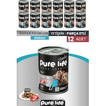 Pure Life Plus 12'li Sığır Yetişkin Konserve Chunk Parça Etli Yaş Mama 400 G