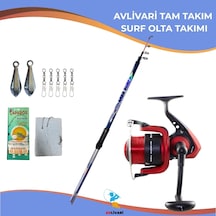 Bauer Ares 420 Cm 100-200 Gr Surf Olta Kamışı + Bauer Surya 7000 Olta Makinesi Tam Set Kıyıdan Uzak Atış Profesyonel Olta Takımı-10277