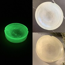 Beyaz Sedefli Yuvarlak Yeşil Neon Renkli Fosforlu Epoksi Küllük