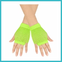 Bezos 80 90 Lar Retro Neon Yeşil File Parmaksız Kısa Eldiven 11 Cm Dfnbez Diğer