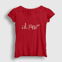 Presmono Kadın Logo Lil Peep T-shirt Kırmızı
