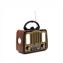 Şarjlı - Nostalji Bluetooth İbreli Fm Radyo Mp3 Usb - Tf Player Speaker Pl-4702
