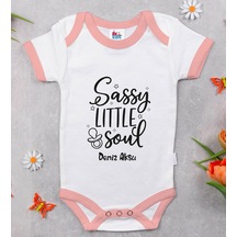 Bitmeyenkartus Bk Kids Kişiye Özel Pembe Bebek Body Zıbın - Model 8 Çok Renkli