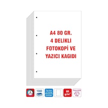 Eser 4 Delikli A4 Fotokopi Yazıcı Kağıdı 80 Gr. 2500 Adet 5 Pk. A4