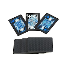 İskambil Kağıdı Destesi Oyun Kartları Su Geçirmez Pvc Parlak Siyah Deste 8,7cm X 5,7cm 54'lü M