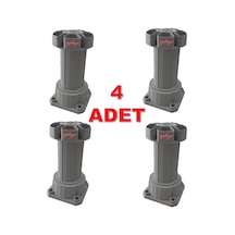 Gri Ayarlanabilir Baza Ayağı 10-15 Cm - 4 Adet, Tezgah Ve Mobilya Ayağı Gri