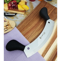 İncisive Mutfak Bıçak Pide Börek Kıyma Pizza Bıçağı Çift Tutmalı