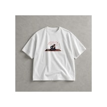 Yolo Street Özel Tasarım Etnik Halı Motifli Oversize Beyaz %100 Pamuk Erkek Tişört Vintage Streetwear 1abeyaz