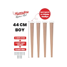 4'lü 44 Cm Doğal Ahşap Ayak Konik Masa-sandalye-tabure- Sehpa Ayağı