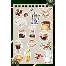 Coffee Vintage Retro Laptop Sticker Suya Dayanıklı Etiket