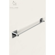 Atacı Yapışkanlı Gümüş Uzun Havluluk Pratik Ve Şık Banyo Mutfak Havluluk Krom