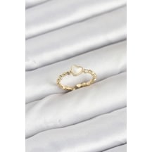 Pirinç Gold Renk Kalpli Model Kadın Yüzük Rekli