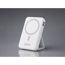 Eima 10000 Mah Magsafe Powerbank Standlı Kablosuz Şarj Cihazı Dijital Göstergeli Hızlı Şarj Beyaz