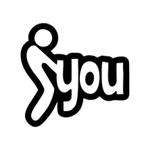 You Araba Sticker 17x17 Cm Siyah